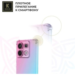 Силиконовый чехол для Xiaomi Redmi Note 13 Pro 5G Krieger Mix 1.5мм противоударный Розово-зеленый