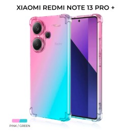 Силиконовый чехол для Xiaomi Redmi Note 13 Pro+ Krieger Mix 1.5мм противоударный Розово-зеленый