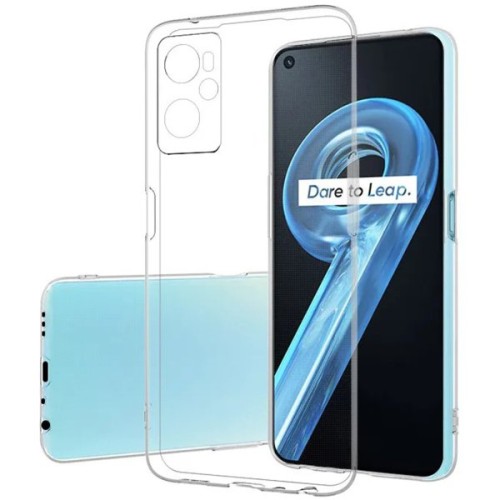 Силиконовый чехол для Realme 9i TPU 1мм с защитой камеры Прозрачный