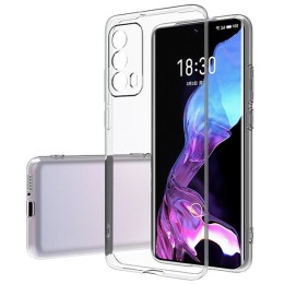 Силиконовый чехол для Meizu 18 TPU 1мм с защитой камеры Прозрачный глянцевый
