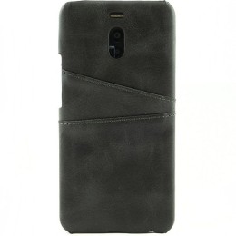 Чехол кожаный для Meizu M6 Note Чехольчикофф Leather Черный