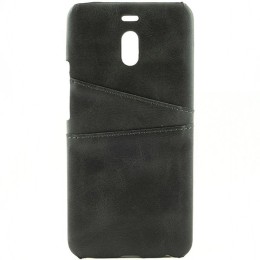 Чехол кожаный для Meizu M6 Note Чехольчикофф Leather Черный
