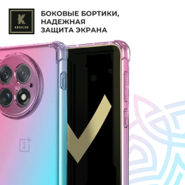 Силиконовый чехол для OnePlus 13 Krieger Mix 1.5мм противоударный Розово-зеленый