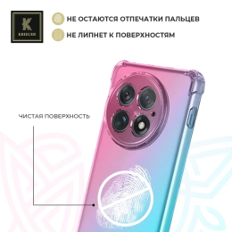 Силиконовый чехол для OnePlus 13 Krieger Mix 1.5мм противоударный Розово-зеленый
