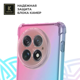 Силиконовый чехол для OnePlus 13 Krieger Mix 1.5мм противоударный Розово-зеленый