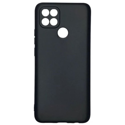 Силиконовый чехол для Oppo A15s TPU 1мм с защитой камеры Черный