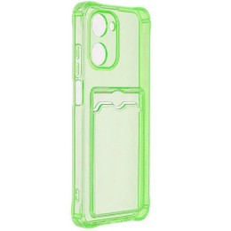 Силиконовый чехол для Realme 10 Silicone Card Holder Case с защитой камеры Мятный