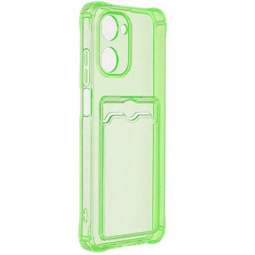 Силиконовый чехол для Realme 10 Silicone Card Holder Case с защитой камеры Мятный