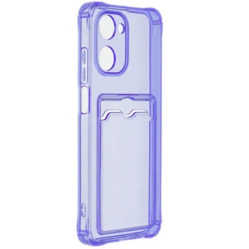 Силиконовый чехол для Realme 10 Silicone Card Holder Case с защитой камеры Сиреневый