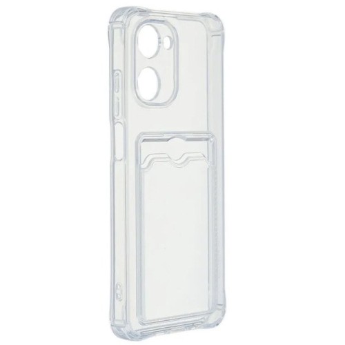 Силиконовый чехол для Realme 10 Silicone Card Holder Case с защитой камеры Прозрачный