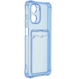 Силиконовый чехол для Realme 10 Pro 5G Silicone Card Holder Case с защитой камеры Голубой