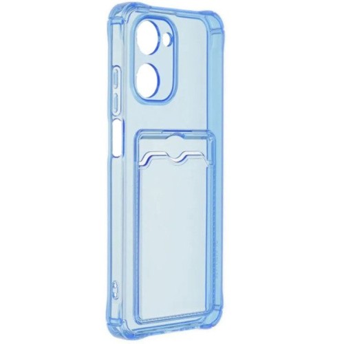 Силиконовый чехол для Realme 10 Pro 5G Silicone Card Holder Case с защитой камеры Голубой