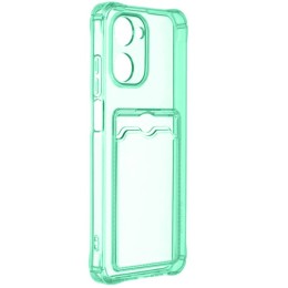 Силиконовый чехол для Realme 10 Pro 5G Silicone Card Holder Case с защитой камеры Мятный