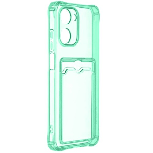 Силиконовый чехол для Realme 10 Pro 5G Silicone Card Holder Case с защитой камеры Мятный