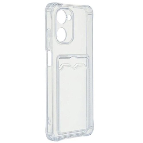 Силиконовый чехол для Realme 10 Pro 5G Silicone Card Holder Case с защитой камеры Прозрачный