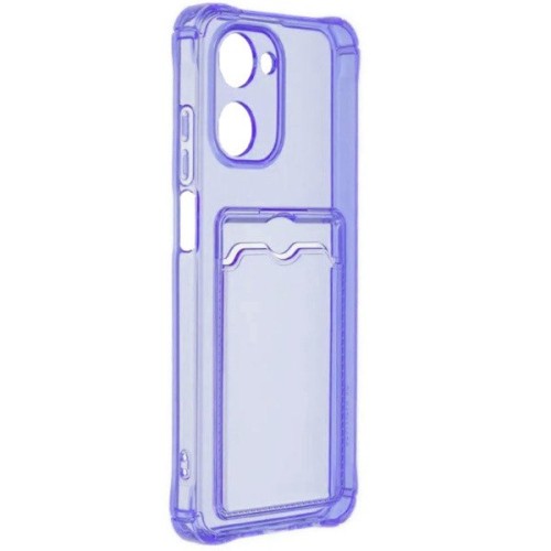 Силиконовый чехол для Realme 10 Pro 5G Silicone Card Holder Case с защитой камеры Сиреневый