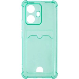 Силиконовый чехол для Realme 10 Pro+ 5G Silicone Card Holder Case с защитой камеры Мятный