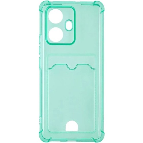 Силиконовый чехол для Realme 10 Pro+ 5G Silicone Card Holder Case с защитой камеры Мятный