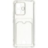 Силиконовый чехол для Realme 10 Pro+ 5G Silicone Card Holder Case с защитой камеры Прозрачный