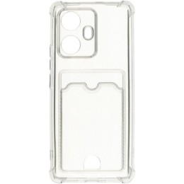 Силиконовый чехол для Realme 10 Pro+ 5G Silicone Card Holder Case с защитой камеры Прозрачный
