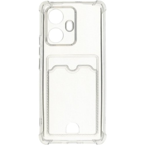 Силиконовый чехол для Realme 10 Pro+ 5G Silicone Card Holder Case с защитой камеры Прозрачный