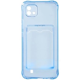 Силиконовый чехол для Realme C11 2021 Silicone Card Holder Case с защитой камеры Голубой