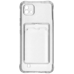 Силиконовый чехол для Realme C11 2021 Silicone Card Holder Case с защитой камеры Прозрачный