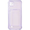 Силиконовый чехол для Realme C11 2021 Silicone Card Holder Case с защитой камеры Сиреневый