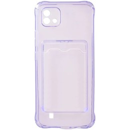 Силиконовый чехол для Realme C11 2021 Silicone Card Holder Case с защитой камеры Сиреневый