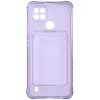 Силиконовый чехол для Realme C21 2021 Silicone Card Holder Case с защитой камеры Сиреневый