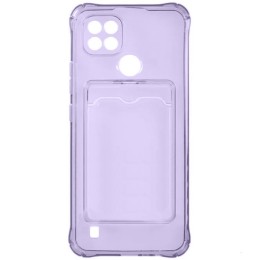 Силиконовый чехол для Realme C21 2021 Silicone Card Holder Case с защитой камеры Сиреневый