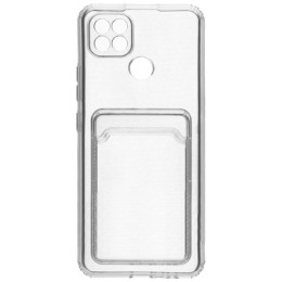 Силиконовый чехол для Realme C21 2021 Silicone Card Holder Case с защитой камеры Прозрачный