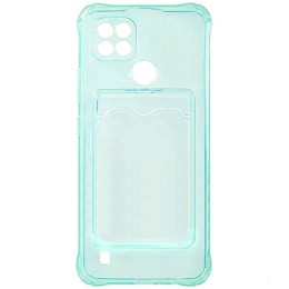 Силиконовый чехол для Realme C21 2021 Silicone Card Holder Case с защитой камеры Мятный