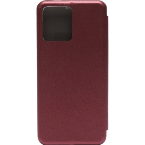 Чехол книжка для Realme C30 Fashion Case на магнитах с визитницей Темно красный