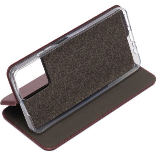 Чехол книжка для Realme C30 Fashion Case на магнитах с визитницей Темно красный