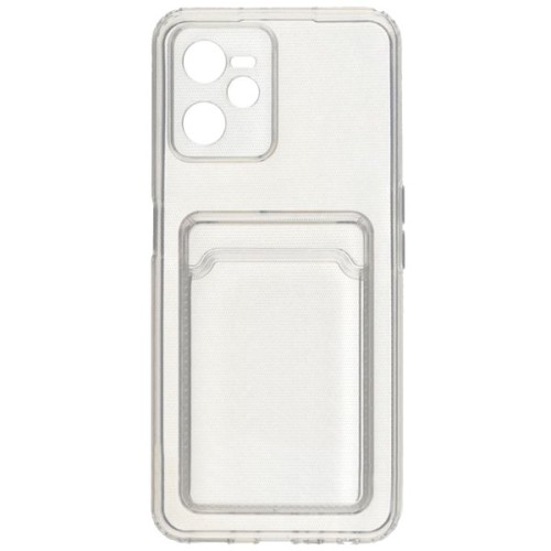 Силиконовый чехол для Realme C35 Silicone Card Holder Case с защитой камеры Прозрачный