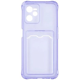 Силиконовый чехол для Realme C35 Silicone Card Holder Case с защитой камеры Сиреневый