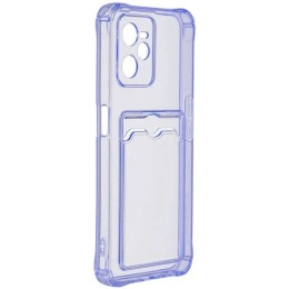 Силиконовый чехол для Realme C35 Silicone Card Holder Case с защитой камеры Сиреневый