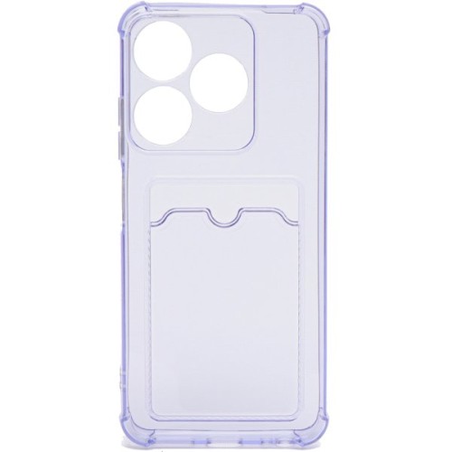 Силиконовый чехол для Realme C53 Silicone Card Holder с защитой камеры Сиреневый