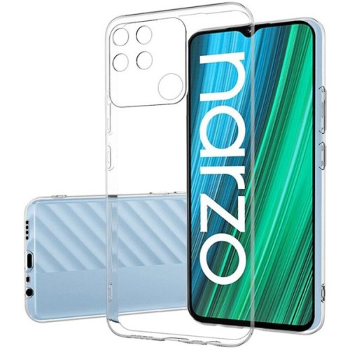 Силиконовый чехол для Realme Narzo 50A TPU 1мм с защитой камеры Прозрачный
