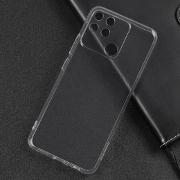 Силиконовый чехол для Realme Narzo 50A TPU 1мм с защитой камеры Прозрачный