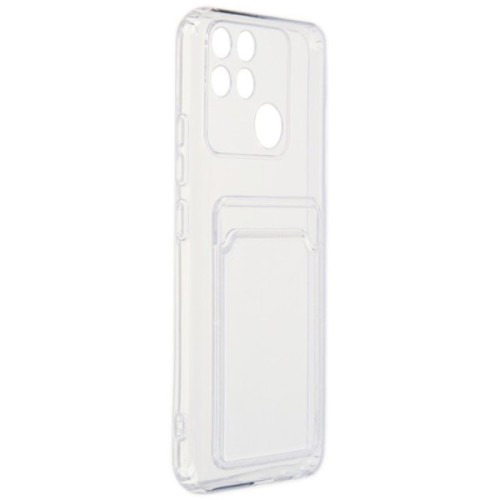 Силиконовый чехол для Realme Narzo 50A Silicone Card Holder Case с защитой камеры Прозрачный