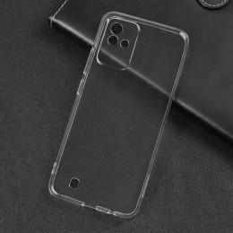 Силиконовый чехол для Realme Narzo 50i TPU 1мм с защитой камеры Прозрачный