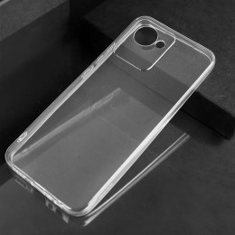 Силиконовый чехол для Realme Narzo 50i Prime TPU 1мм с защитой камеры Прозрачный
