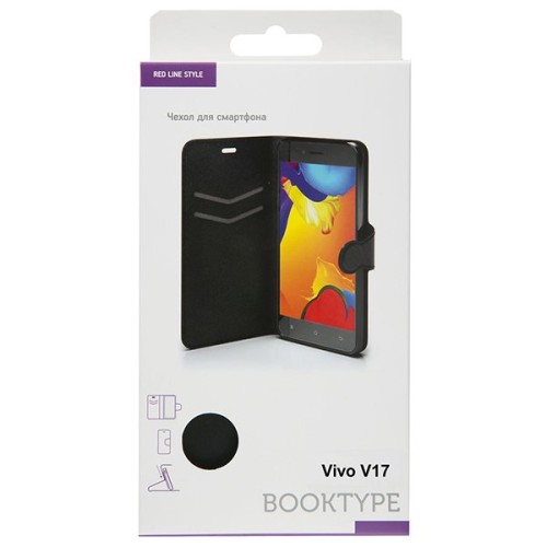 Чехол книжка для Vivo V17 Red Line Book Type Черный