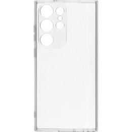 Силиконовый чехол для Samsung Galaxy S24 Ultra Red Line с защитой камеры глянцевый Прозрачный