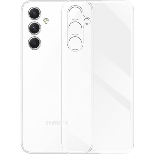 Силиконовый чехол для Samsung Galaxy A25 Red Line с защитой камеры глянцевый Прозрачный