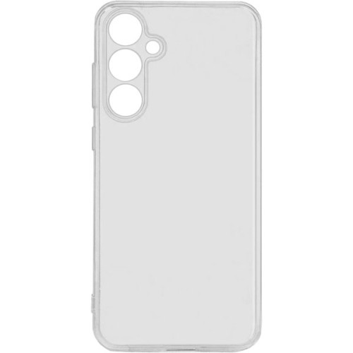 Силиконовый чехол для Samsung Galaxy A35 Red Line с защитой камеры глянцевый Прозрачный