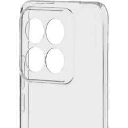 Силиконовый чехол для Xiaomi 14 Red Line с защитой камеры глянцевый Прозрачный