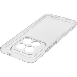 Силиконовый чехол для Xiaomi 14 Red Line с защитой камеры глянцевый Прозрачный